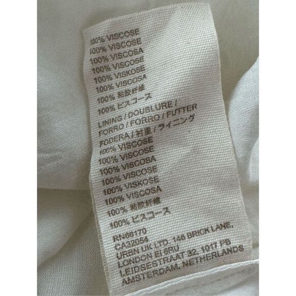 Anthropologie White Dress‎ Halter Tie Neck Tiered Mini size Large - Picture 5 of 5